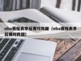 nba赛程表季后赛对阵图（nba赛程表季后赛对阵图）