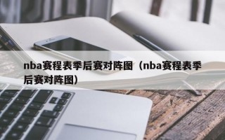 nba赛程表季后赛对阵图（nba赛程表季后赛对阵图）